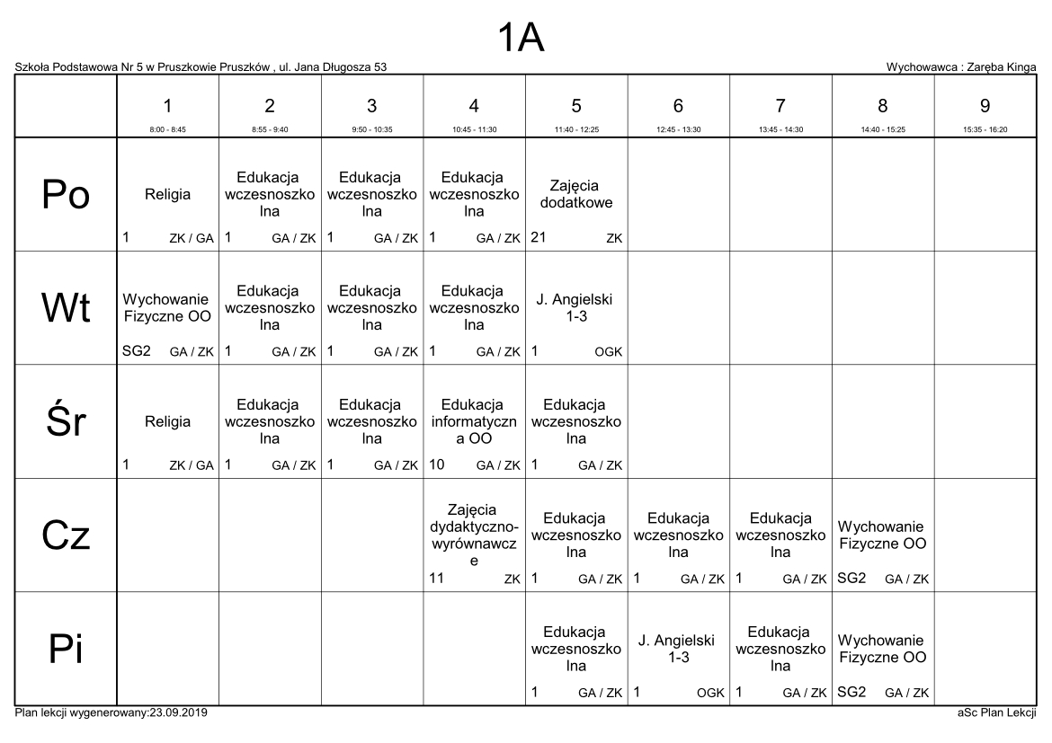 Szkoła Podstawowa Nr 3 Pruszków Plan Lekcji www.sp5pruszkow.pl